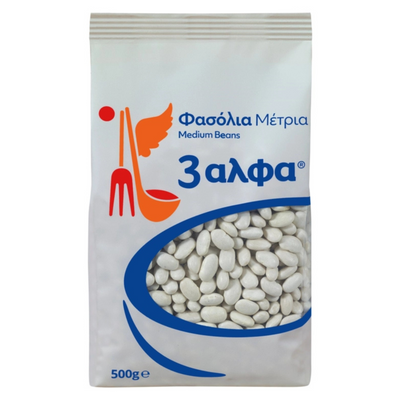 3ALFA Grekiska Vita Bönor Medelstora 500 g