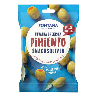 FONTANA Grekiska Snacksoliver Pimiento 70g