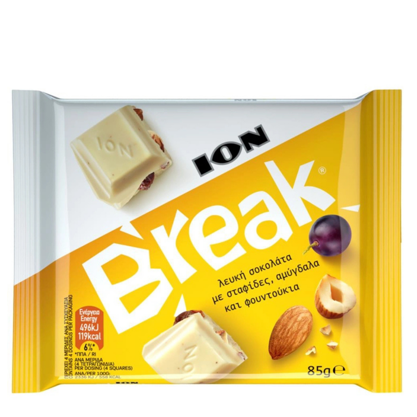 ION Break Vit Choklad med Nötter 85 g