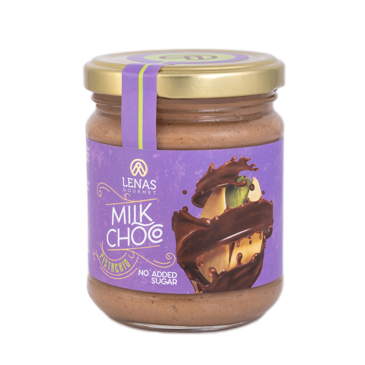 LENAS GOURMET Mjölkchoklad & Pistagesmör utan tillsatt socker 190g