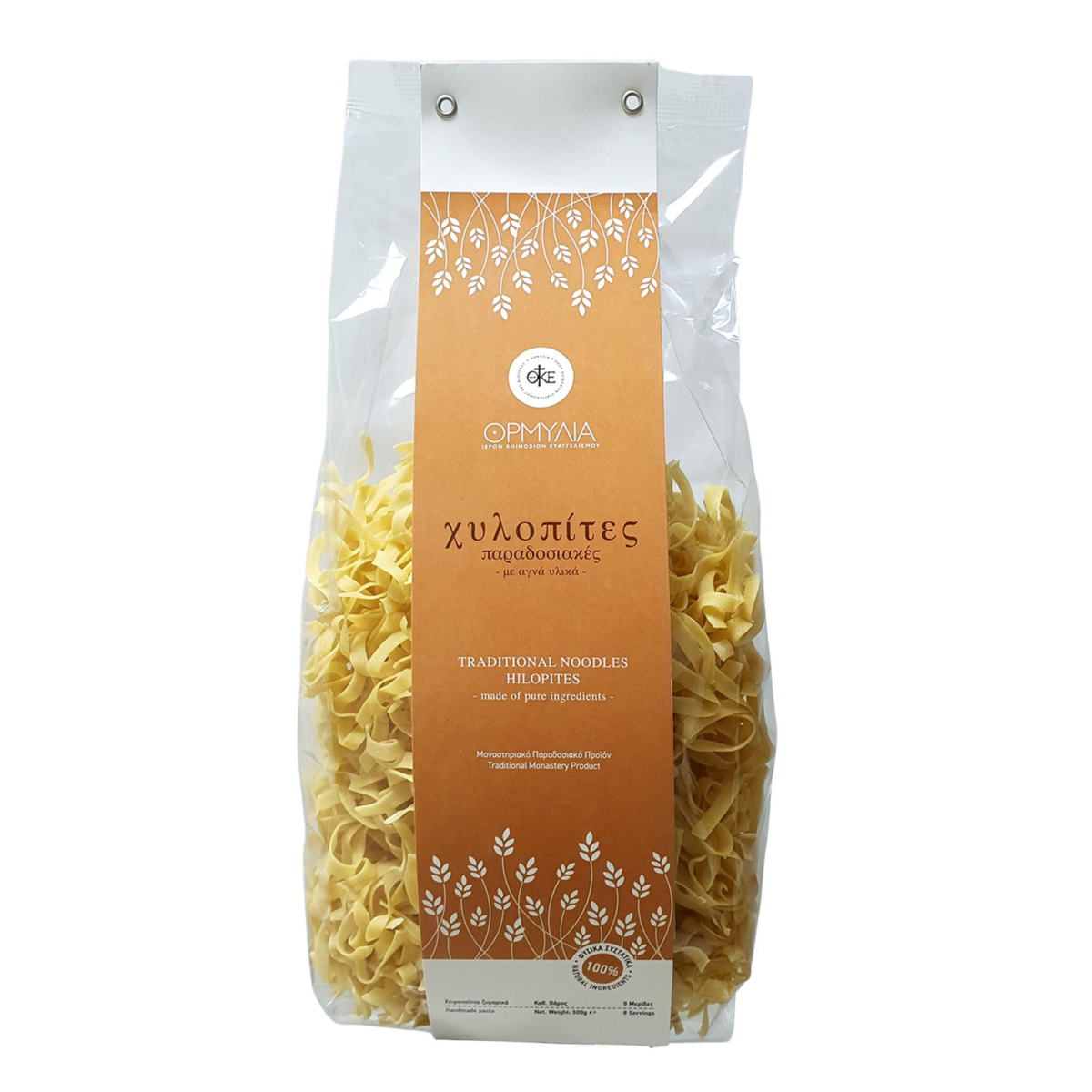 ORMYLIA Kloster Grekiska Handgjorda Hilopites - Äggpasta med Fårmjölk 500 g