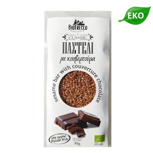 BIOFRESCO Ekologisk Sesambar med Mörk Choklad & Kokosblompasta 30g