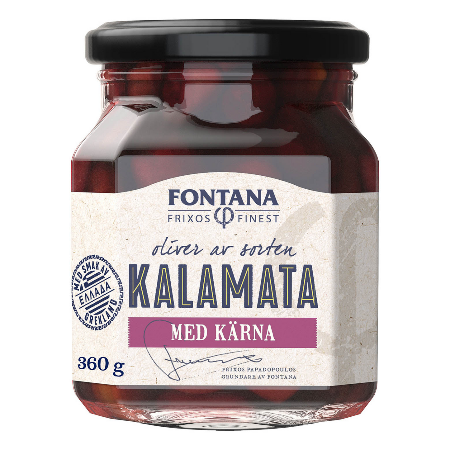 FONTANA Frixos Finest Grekiska Kalamata Oliver med Kärnor 360g