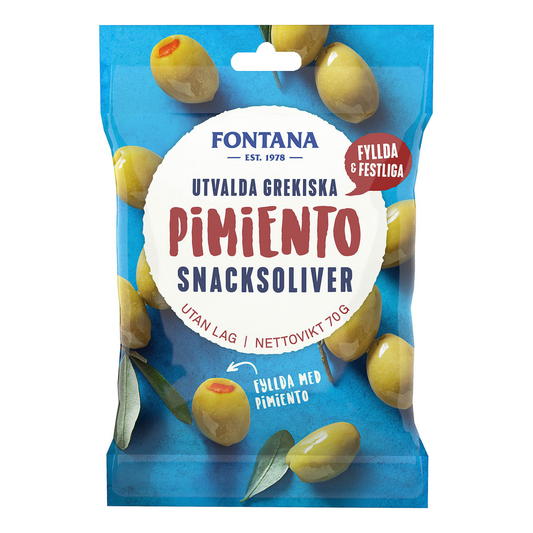 FONTANA Grekiska Snacksoliver Pimiento 70g