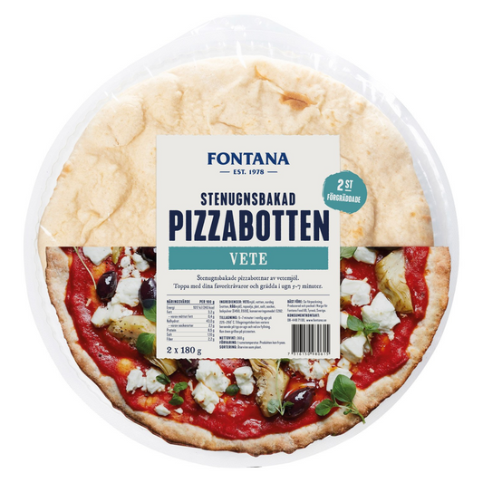 FONTANA Stenugnsbakad Pizzabotten Vete 2x180g