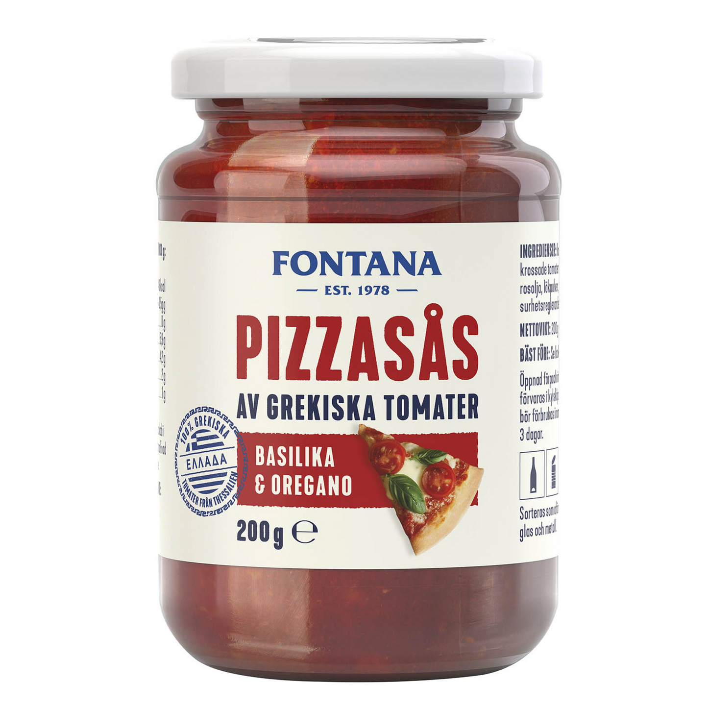 FONTANA Pizzasås av Grekiska Tomater 200g