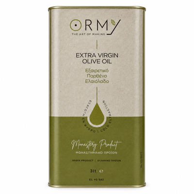 ORMYLIA Kloster Grekisk Extra Jungfru Olivolja 3 liter