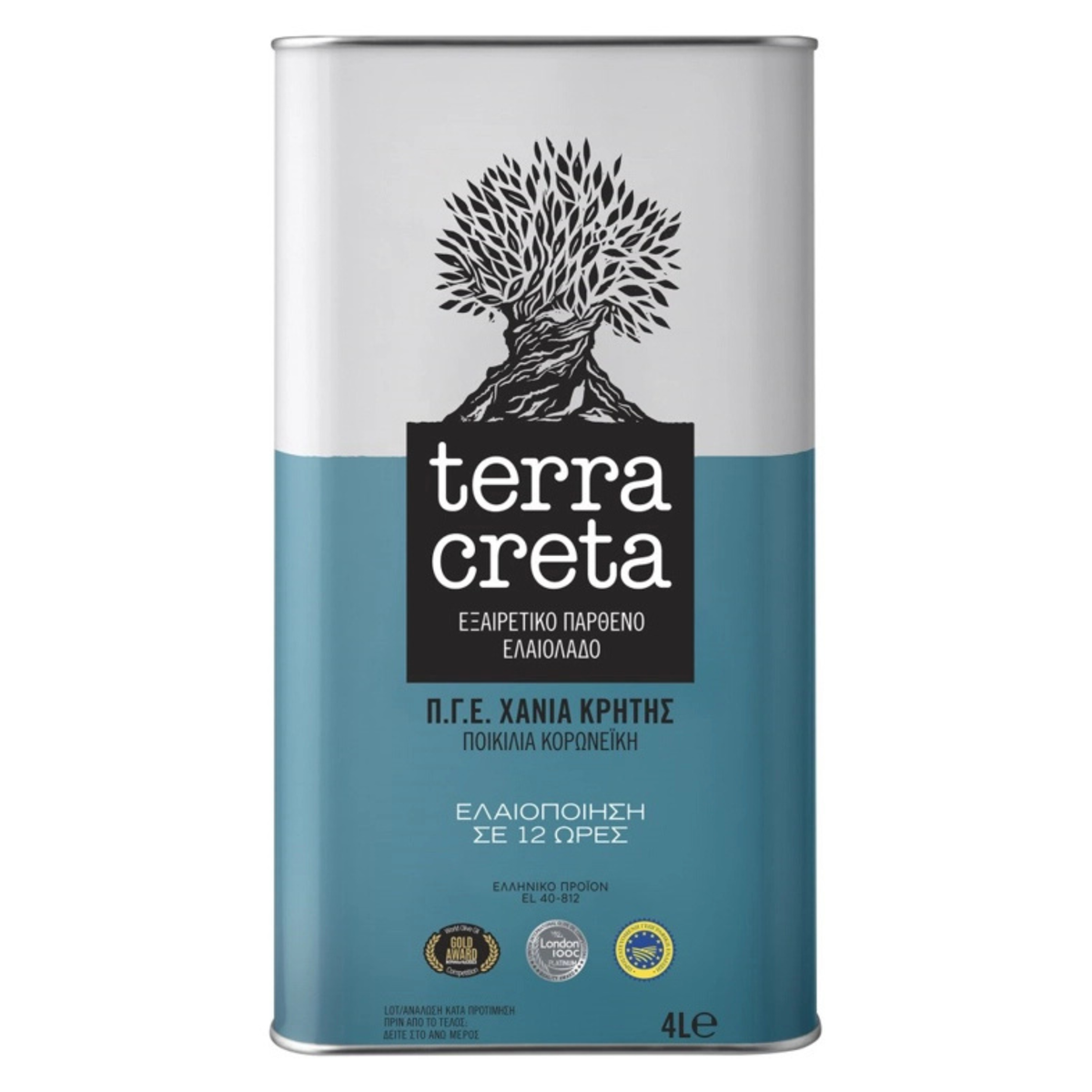 TERRA CRETA Grekisk Extra Jungfru Olivolja Koroneiki 4 Liter