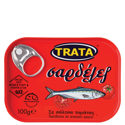 TRATA Grekiska Sardiner i Tomatsås 100 g - Åter i lager 5 sep!